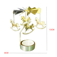 Obrotowy świecznik obrotowy wesele dekoracja bożonarodzeniowa metalowy świecznik Tealight 6